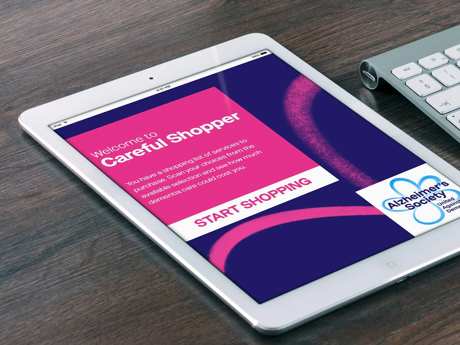 Careful Shopper welcome screen on an iPad