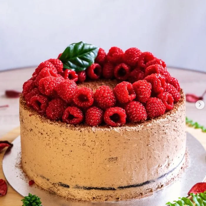 Homemade raspberry cake